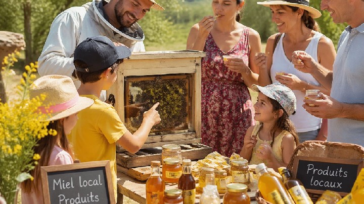 Découverte d'une ruche et dégustation de miel et de produits à base de mimosa
