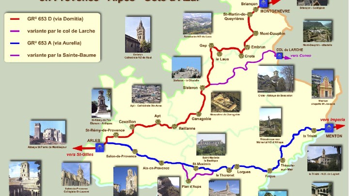 Carte du Chemin de Compostelle