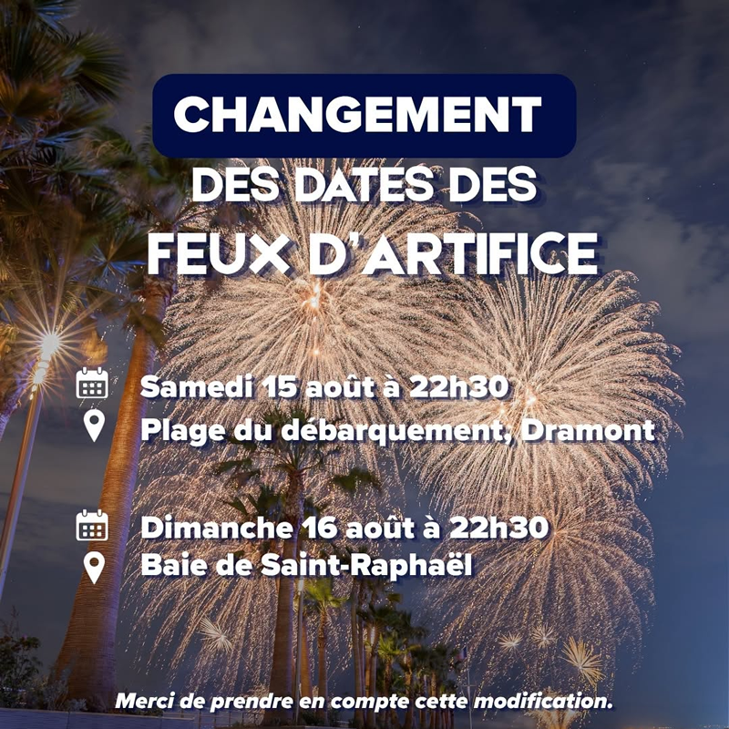Changement des dates des feux d'artifice